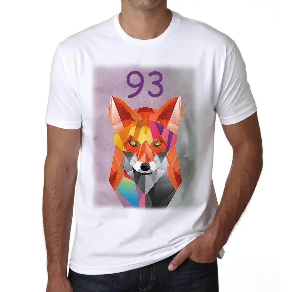 Men's Graphic T-Shirt Geometric Fox 93 93rd Birthday Anniversary 93 Year Old Gift 1931 Vintage Eco-Friendly Short Sleeve Novelty Tee