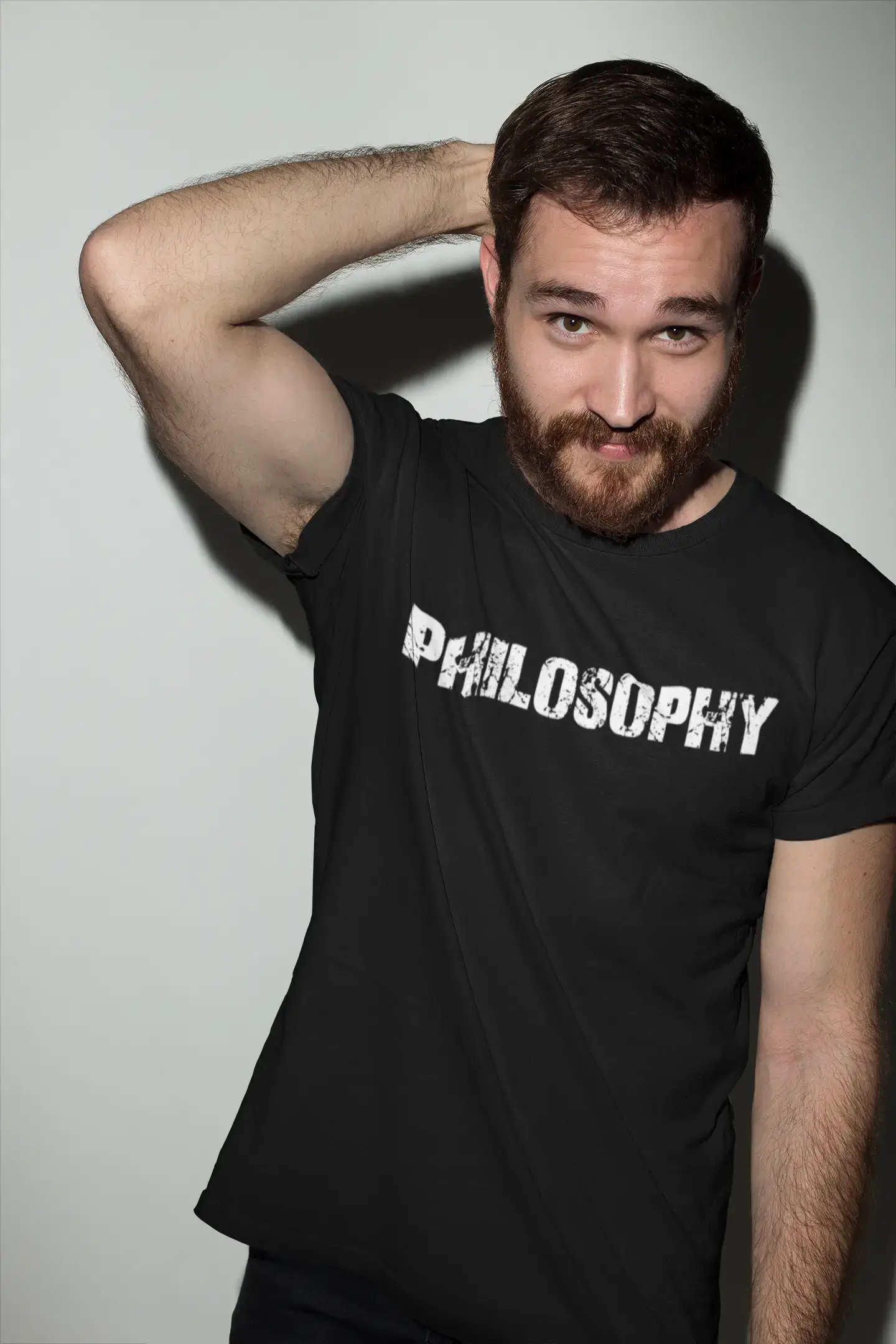 philosophy , white letters, Men's Short Sleeve Round Neck T-shirt 00007