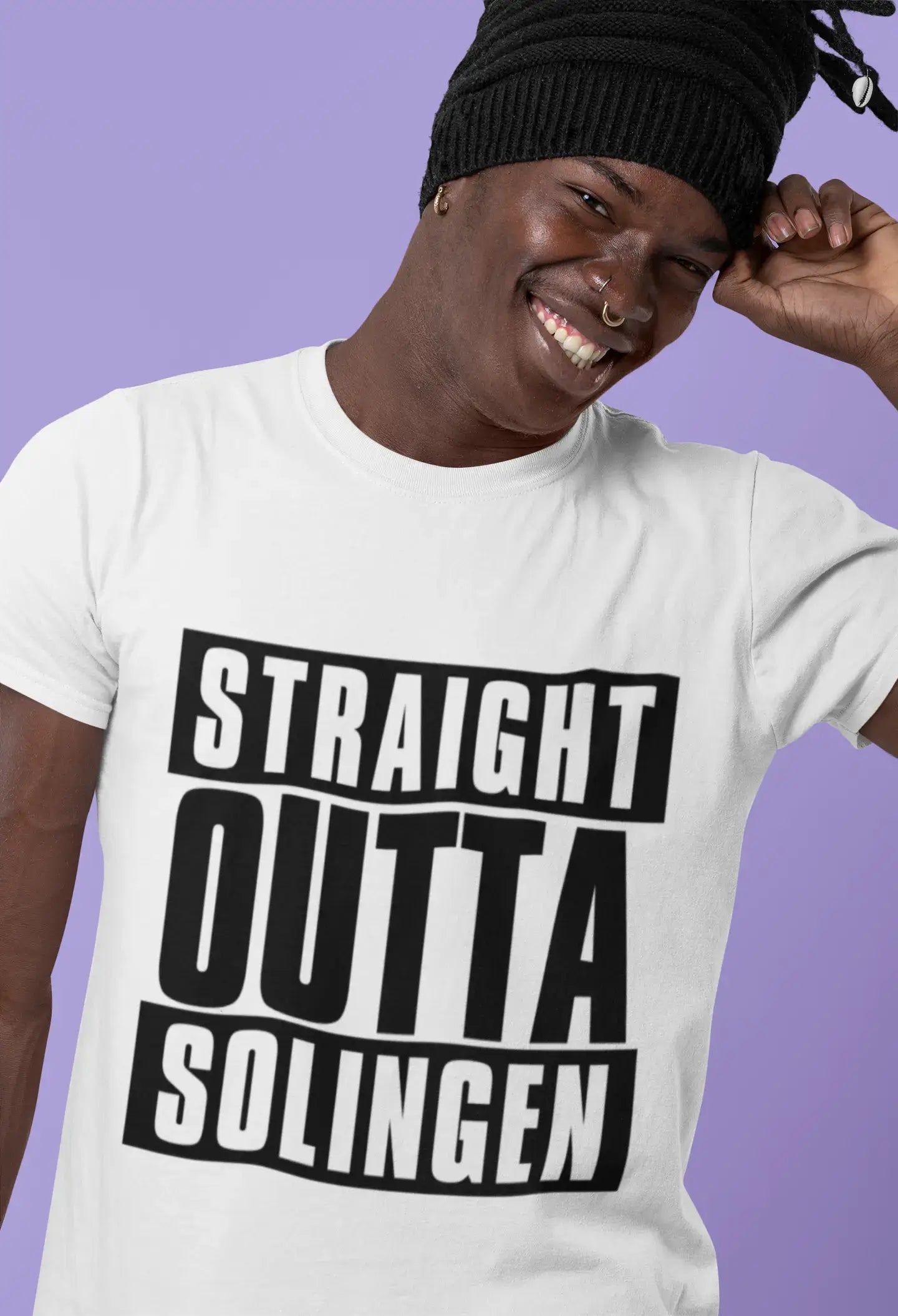 Straight Outta Solingen, Herren-Kurzarm-Rundhals-T-Shirt 00027