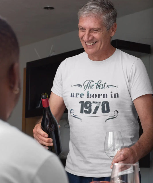 The Best are Born in 1970 Herren T-Shirt Weiß Geburtstagsgeschenk 00398