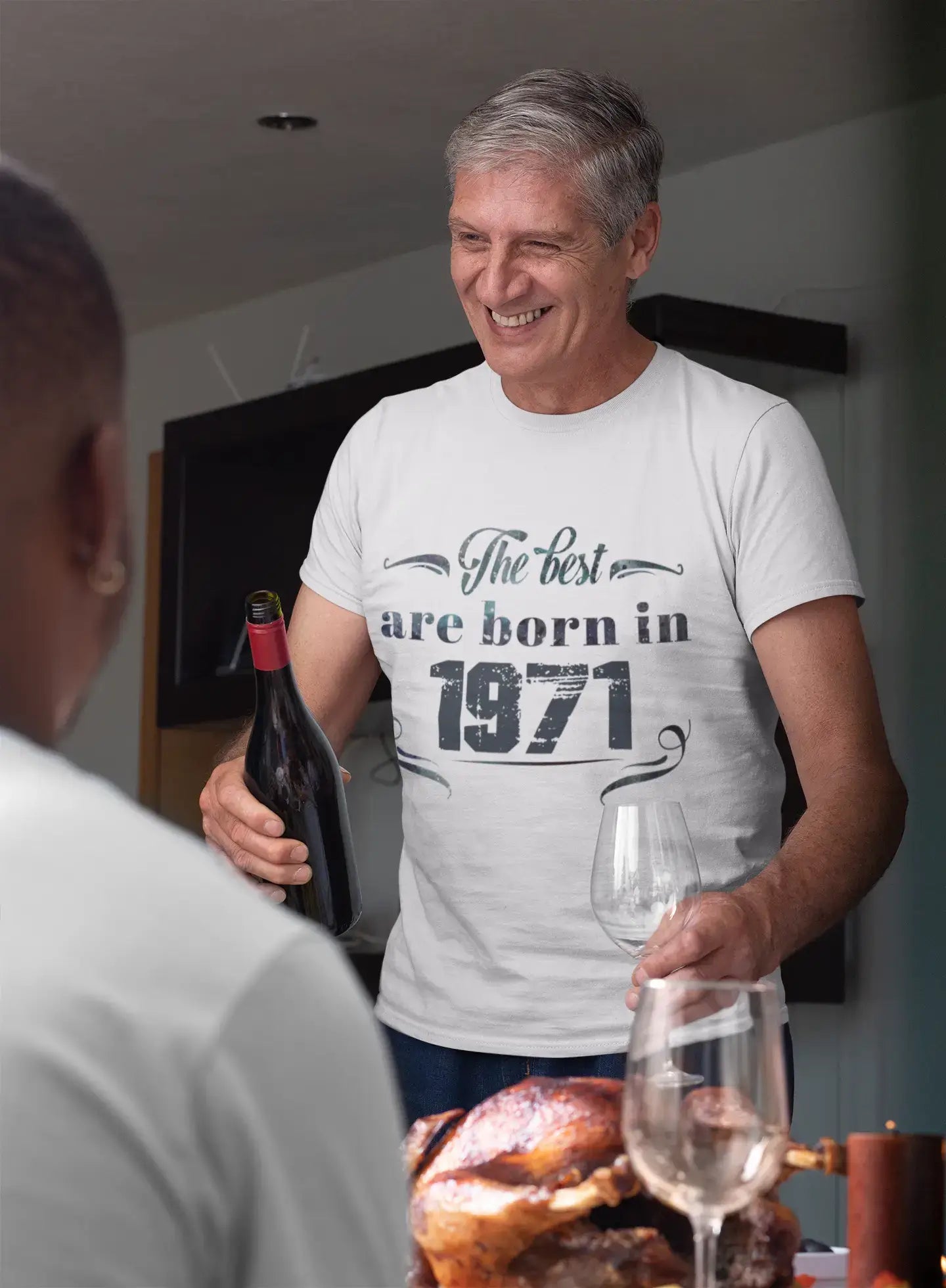 The Best are Born in 1971 Herren T-Shirt Weiß Geburtstagsgeschenk 00398