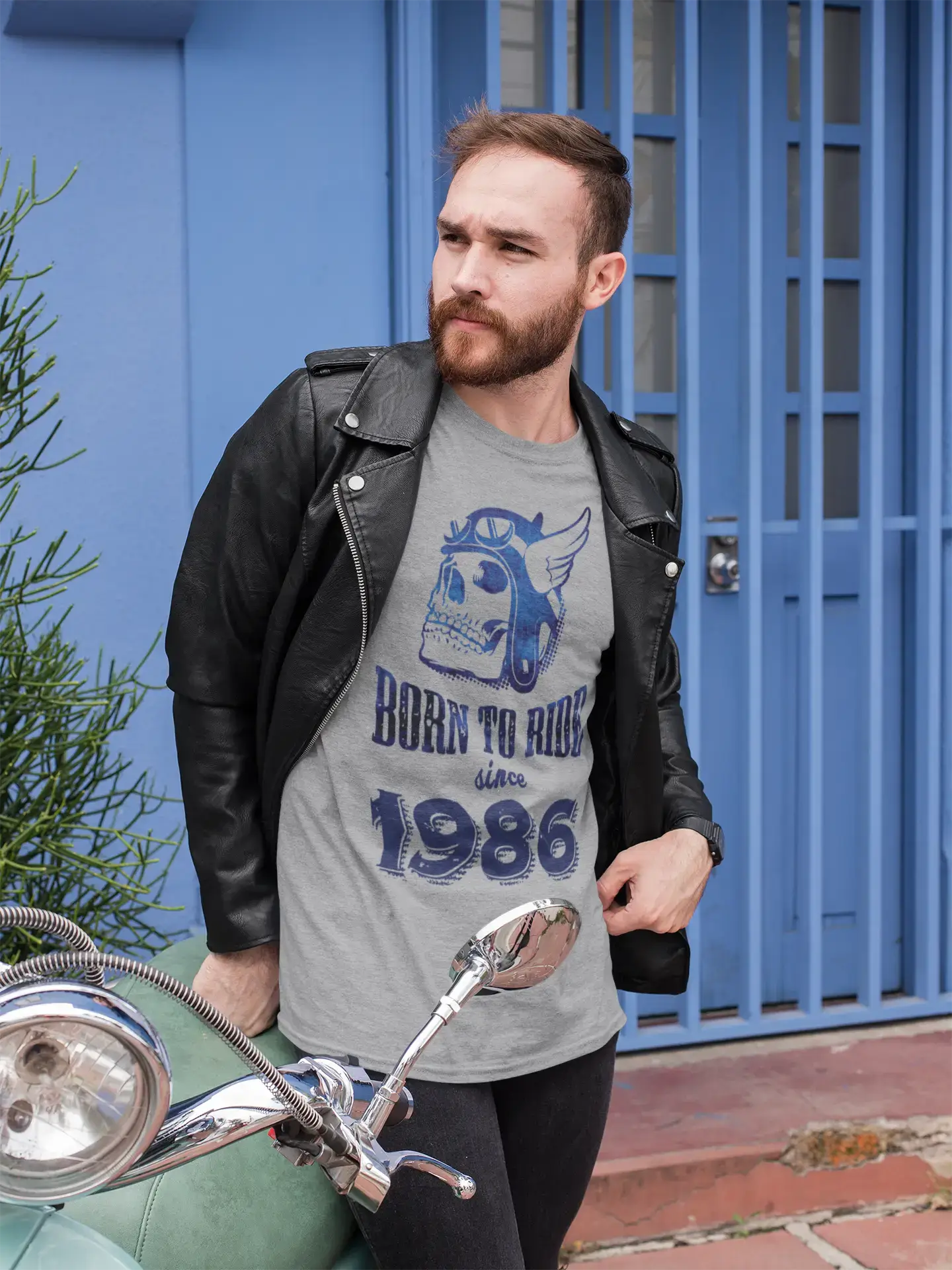 Homme Tee Vintage T Shirt 1986, Born to Ride Since 1986