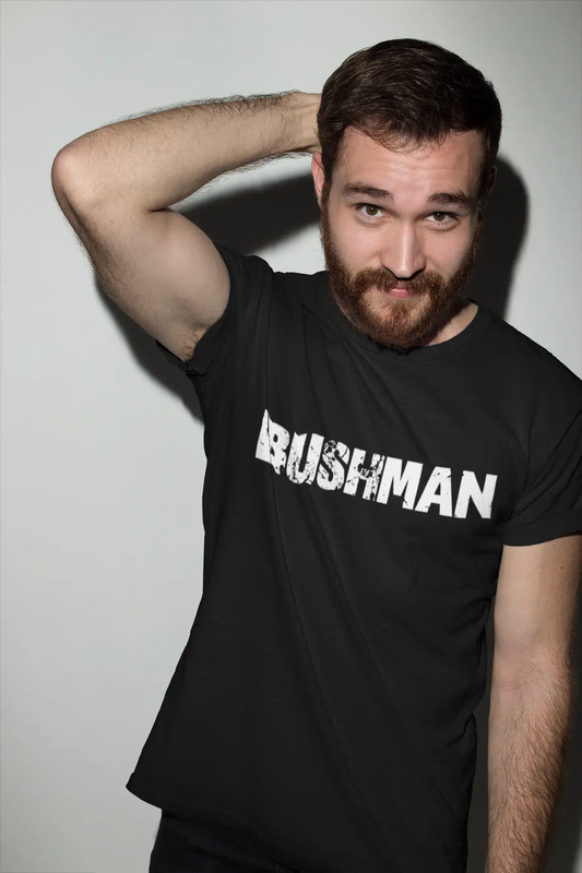 Bushman Herren Vintage T-Shirt Schwarz Geburtstagsgeschenk 00555