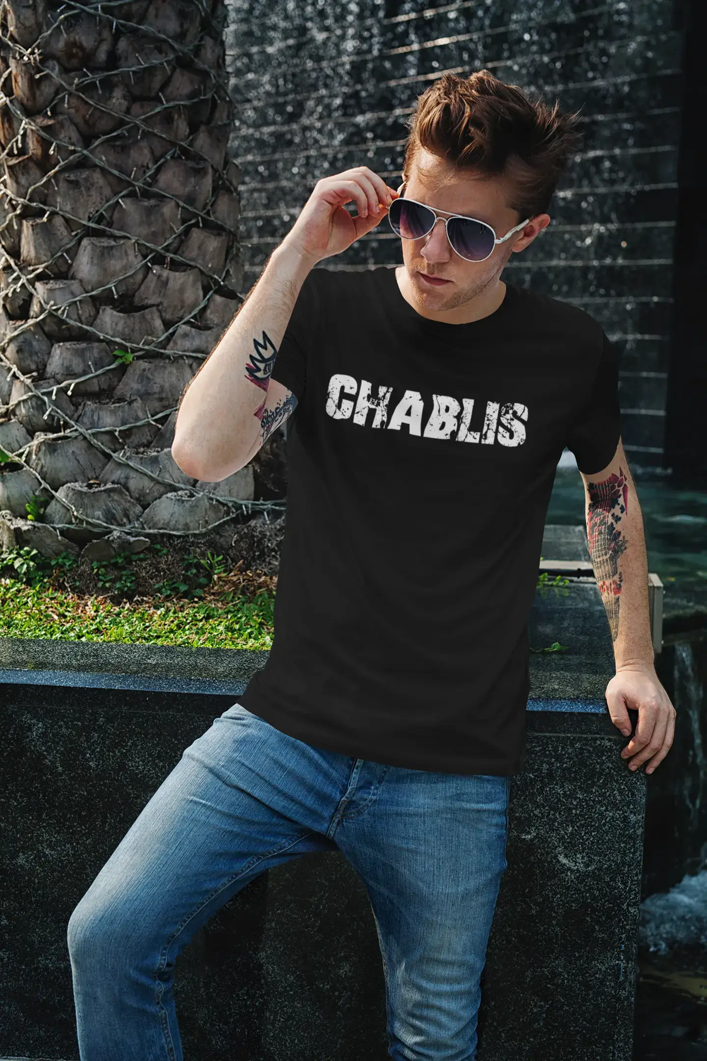 chablis Men's Vintage T shirt <span>Noir</span> <span>Anniversaire</span> <span>Cadeau</span> 00555