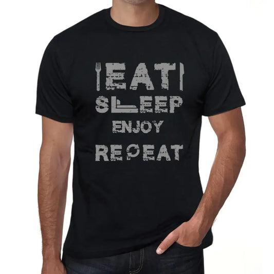 Men's Graphic T-Shirt Eat Sleep Enjoy Repeat Eco-Friendly Limited Edition Short Sleeve Tee-Shirt Vintage Birthday Gift Novelty