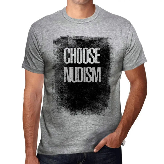 Men's Graphic T-Shirt Choose Nudism Eco-Friendly Limited Edition Short Sleeve Tee-Shirt Vintage Birthday Gift Novelty