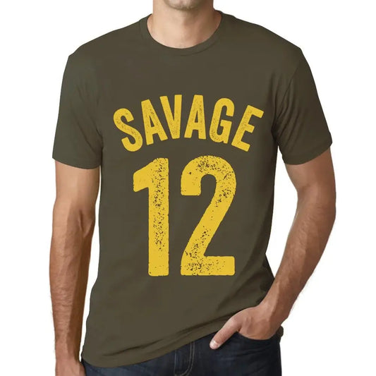 Men's Graphic T-Shirt Savage 12 12nd Birthday Anniversary 12 Year Old Gift 2012 Vintage Eco-Friendly Short Sleeve Novelty Tee