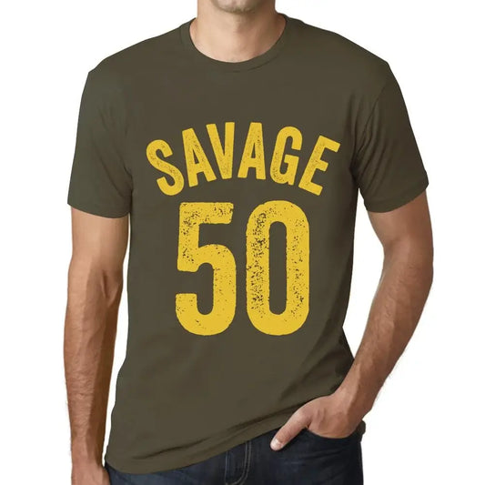 Men's Graphic T-Shirt Savage 50 50th Birthday Anniversary 50 Year Old Gift 1974 Vintage Eco-Friendly Short Sleeve Novelty Tee