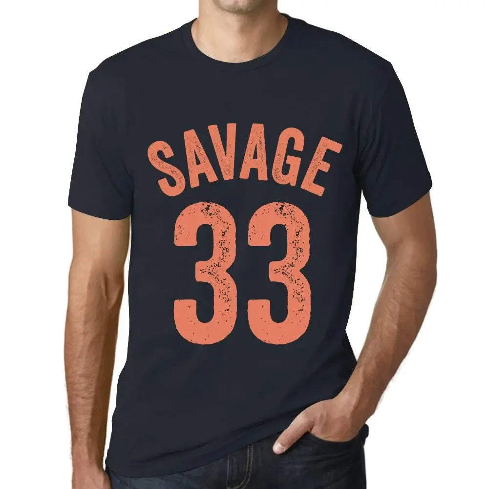 Men's Graphic T-Shirt Savage 33 33rd Birthday Anniversary 33 Year Old Gift 1991 Vintage Eco-Friendly Short Sleeve Novelty Tee