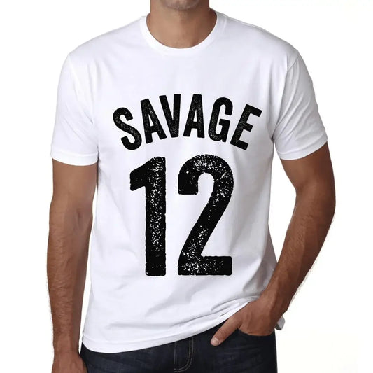 Men's Graphic T-Shirt Savage 12 12nd Birthday Anniversary 12 Year Old Gift 2012 Vintage Eco-Friendly Short Sleeve Novelty Tee