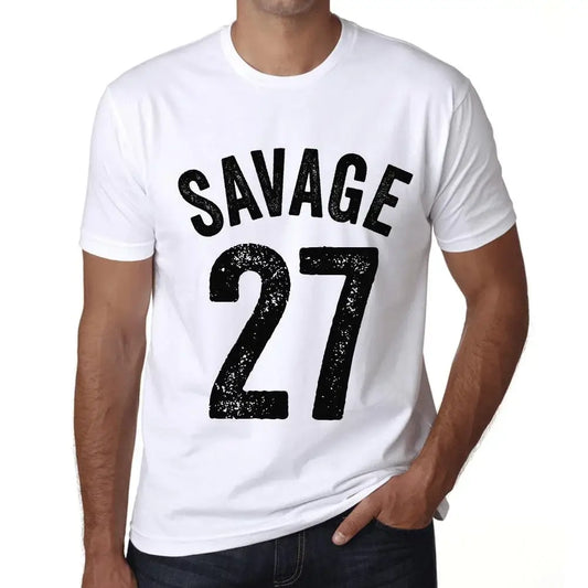 Men's Graphic T-Shirt Savage 27 27th Birthday Anniversary 27 Year Old Gift 1997 Vintage Eco-Friendly Short Sleeve Novelty Tee