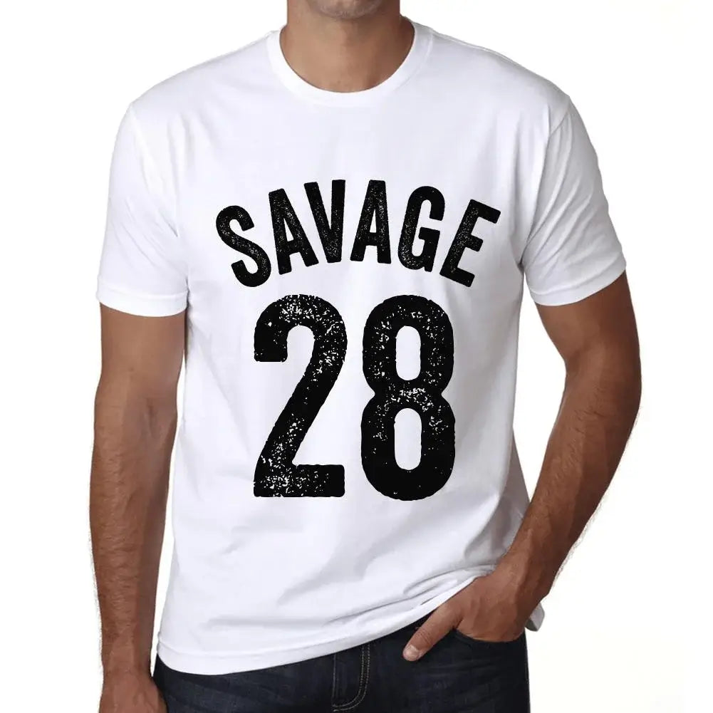 Men's Graphic T-Shirt Savage 28 28th Birthday Anniversary 28 Year Old Gift 1996 Vintage Eco-Friendly Short Sleeve Novelty Tee