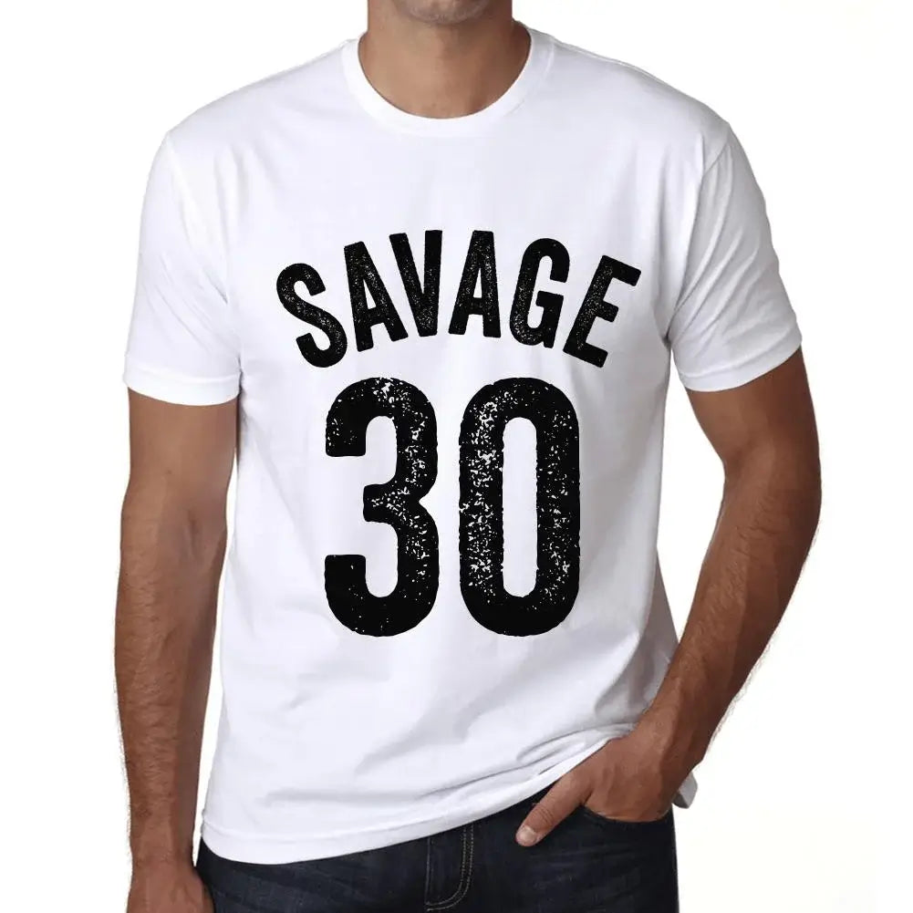 Men's Graphic T-Shirt Savage 30 30th Birthday Anniversary 30 Year Old Gift 1994 Vintage Eco-Friendly Short Sleeve Novelty Tee