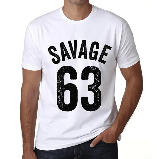 Men's Graphic T-Shirt Savage 63 63rd Birthday Anniversary 63 Year Old Gift 1961 Vintage Eco-Friendly Short Sleeve Novelty Tee
