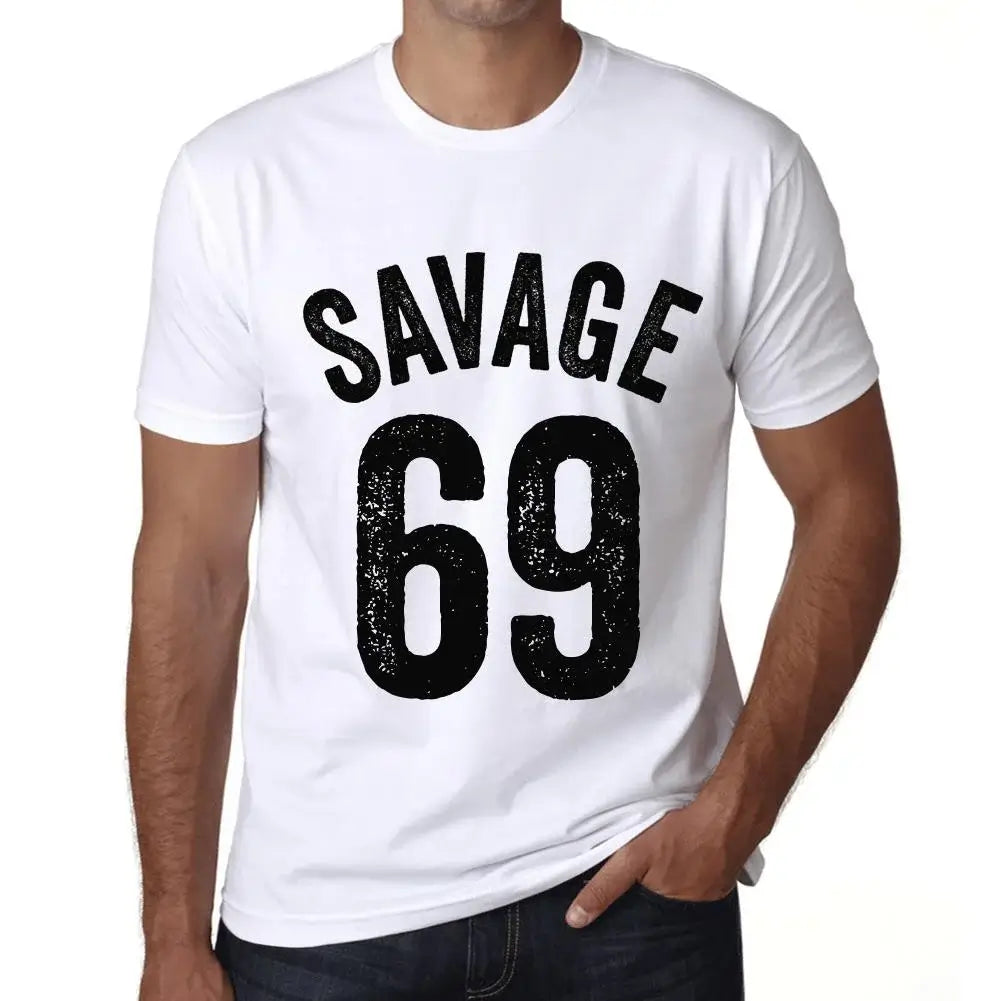 Men's Graphic T-Shirt Savage 69 69th Birthday Anniversary 69 Year Old Gift 1955 Vintage Eco-Friendly Short Sleeve Novelty Tee