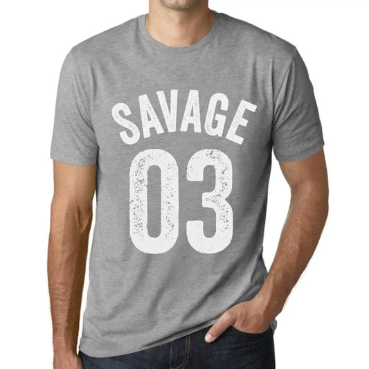 Men's Graphic T-Shirt Savage 03 3rd Birthday Anniversary 3 Year Old Gift 2021 Vintage Eco-Friendly Short Sleeve Novelty Tee