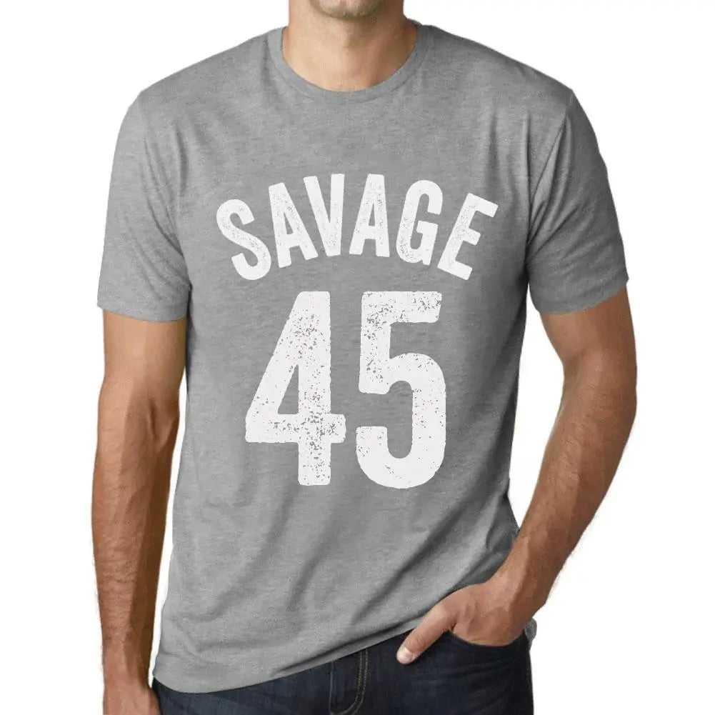 Men's Graphic T-Shirt Savage 45 45th Birthday Anniversary 45 Year Old Gift 1979 Vintage Eco-Friendly Short Sleeve Novelty Tee