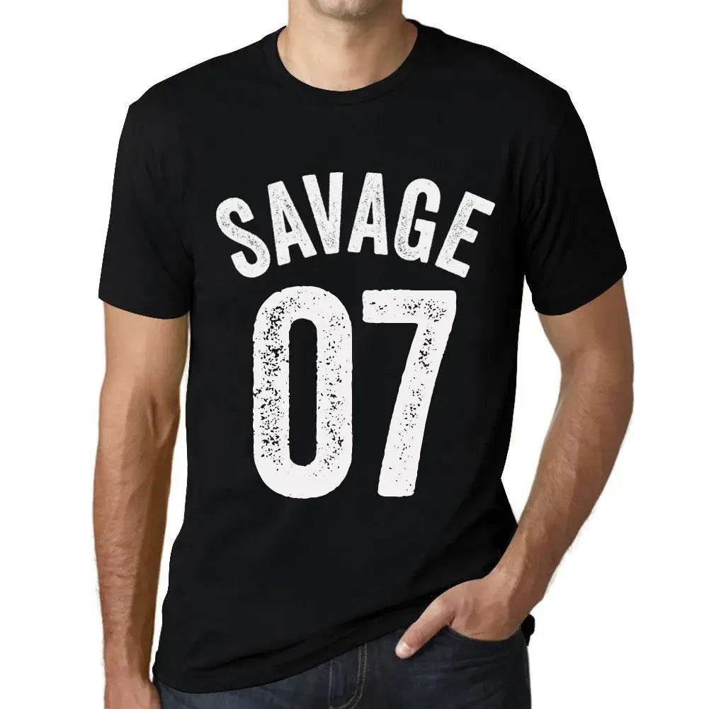 Men's Graphic T-Shirt Savage 07 7th Birthday Anniversary 7 Year Old Gift 2017 Vintage Eco-Friendly Short Sleeve Novelty Tee