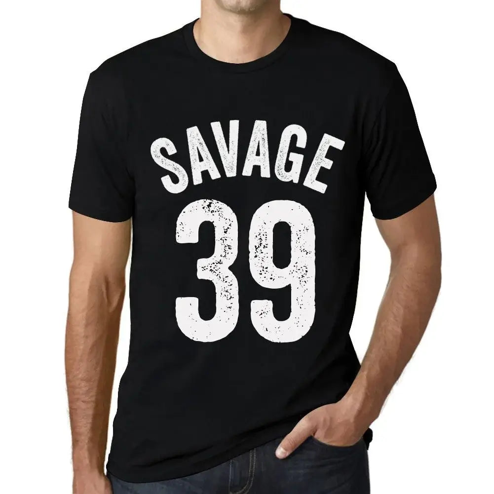 Men's Graphic T-Shirt Savage 39 39th Birthday Anniversary 39 Year Old Gift 1985 Vintage Eco-Friendly Short Sleeve Novelty Tee
