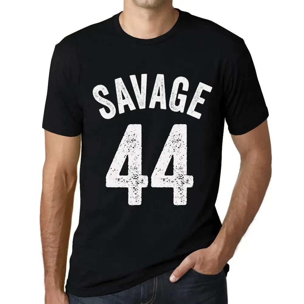 Men's Graphic T-Shirt Savage 44 44th Birthday Anniversary 44 Year Old Gift 1980 Vintage Eco-Friendly Short Sleeve Novelty Tee