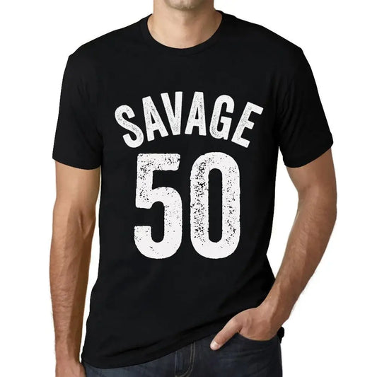 Men's Graphic T-Shirt Savage 50 50th Birthday Anniversary 50 Year Old Gift 1974 Vintage Eco-Friendly Short Sleeve Novelty Tee