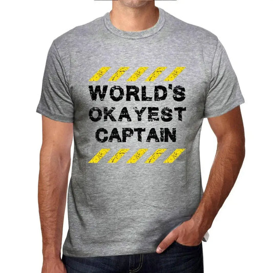 Men's Graphic T-Shirt Worlds Okayest Captain Eco-Friendly Limited Edition Short Sleeve Tee-Shirt Vintage Birthday Gift Novelty