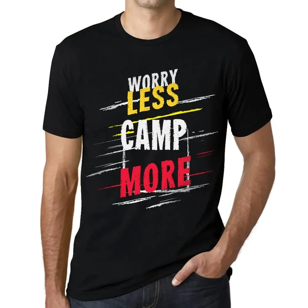 Men's Graphic T-Shirt Worry Less Camp More Eco-Friendly Limited Edition Short Sleeve Tee-Shirt Vintage Birthday Gift Novelty