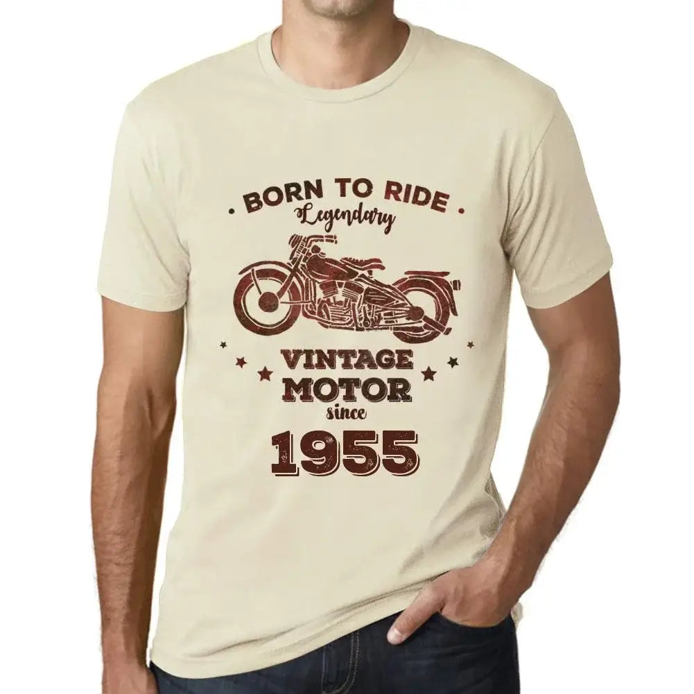 Men's Graphic T-Shirt Born to Ride Legendary Motor Since 1955 69th Birthday Anniversary 69 Year Old Gift 1955 Vintage Eco-Friendly Short Sleeve Novelty Tee