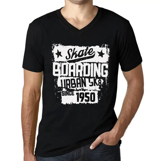 Men's Graphic T-Shirt V Neck Urban Skateboard Since 1950 74th Birthday Anniversary 74 Year Old Gift 1950 Vintage Eco-Friendly Short Sleeve Novelty Tee