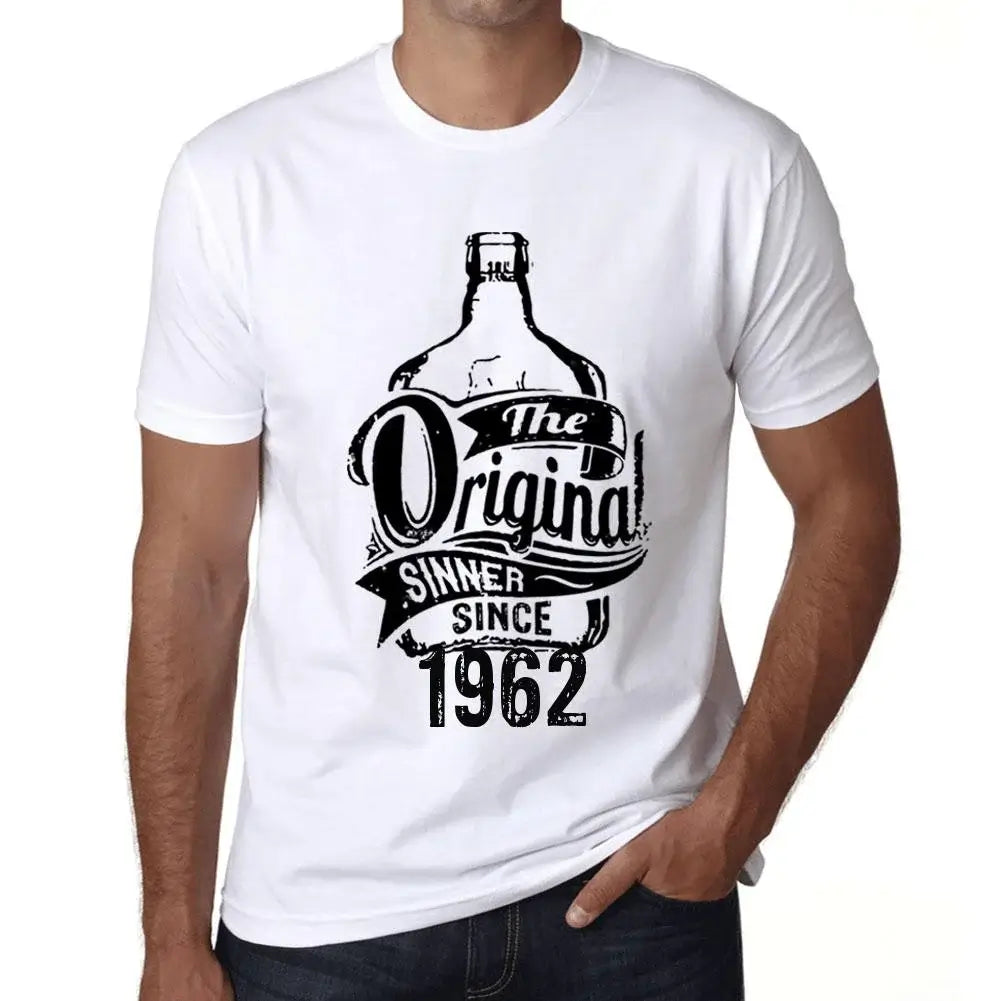 Men's Graphic T-Shirt The Original Sinner Since 1962 62nd Birthday Anniversary 62 Year Old Gift 1962 Vintage Eco-Friendly Short Sleeve Novelty Tee