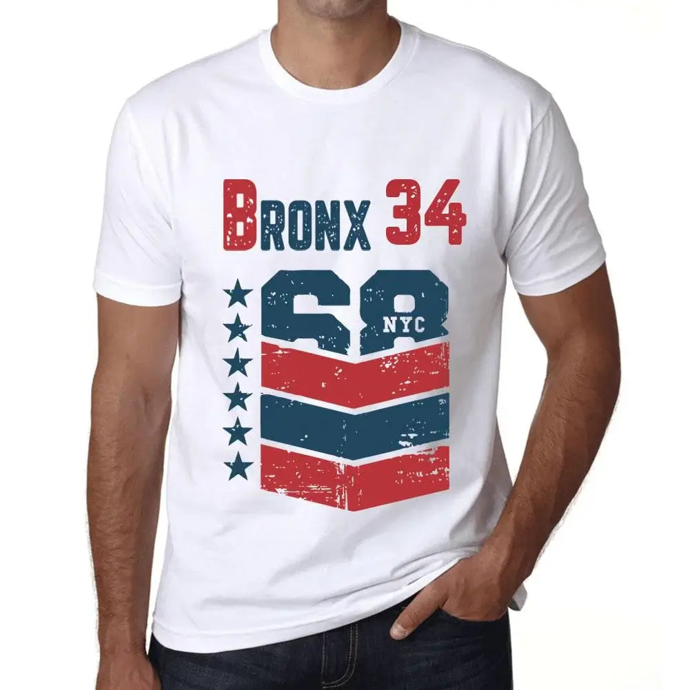 Men's Graphic T-Shirt Bronx 34 34th Birthday Anniversary 34 Year Old Gift 1990 Vintage Eco-Friendly Short Sleeve Novelty Tee