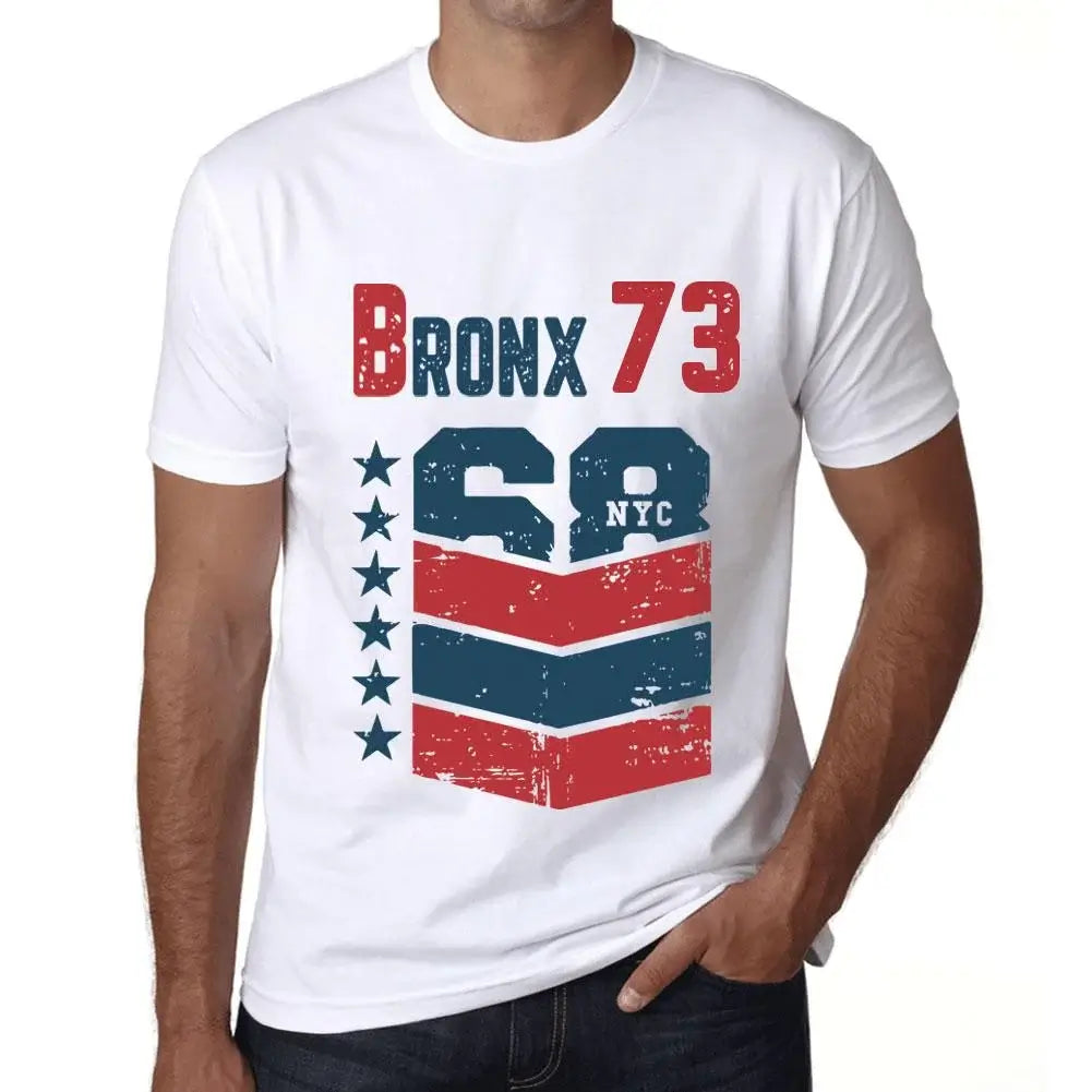 Men's Graphic T-Shirt Bronx 73 73rd Birthday Anniversary 73 Year Old Gift 1951 Vintage Eco-Friendly Short Sleeve Novelty Tee