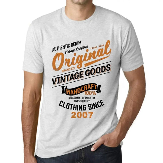 Men's Graphic T-Shirt Original Vintage Clothing Since 2007 17th Birthday Anniversary 17 Year Old Gift 2007 Vintage Eco-Friendly Short Sleeve Novelty Tee
