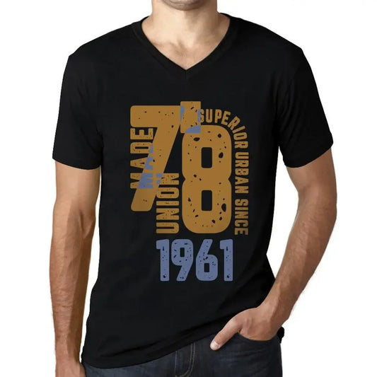 Men's Graphic T-Shirt V Neck Superior Urban Style Since 1961 63rd Birthday Anniversary 63 Year Old Gift 1961 Vintage Eco-Friendly Short Sleeve Novelty Tee