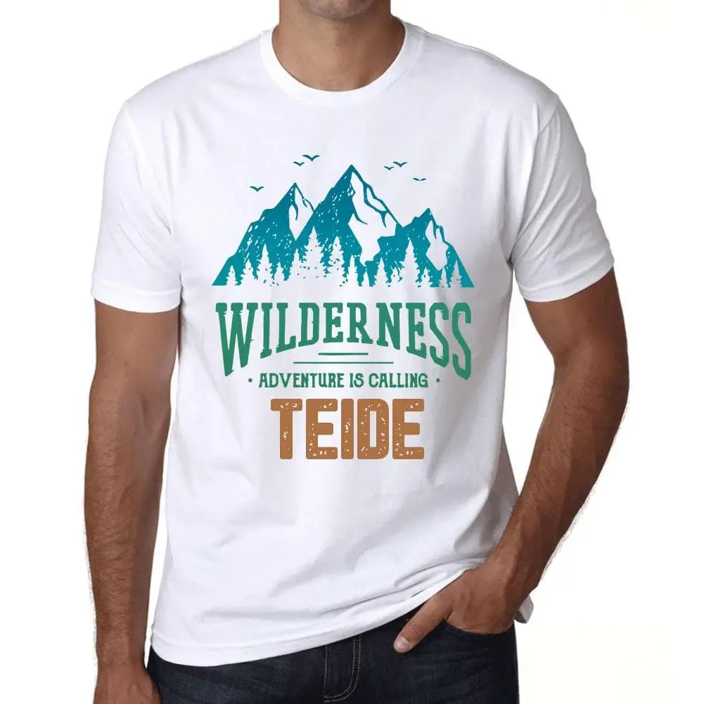 Men's Graphic T-Shirt Wilderness, Adventure Is Calling Teide Eco-Friendly Limited Edition Short Sleeve Tee-Shirt Vintage Birthday Gift Novelty