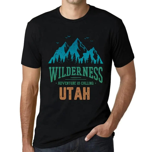 Men's Graphic T-Shirt Wilderness, Adventure Is Calling Utah Eco-Friendly Limited Edition Short Sleeve Tee-Shirt Vintage Birthday Gift Novelty