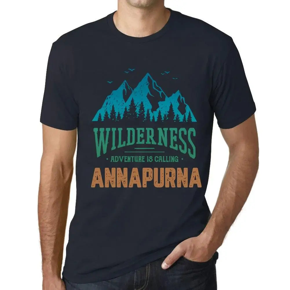 Men's Graphic T-Shirt Wilderness, Adventure Is Calling Annapurna Eco-Friendly Limited Edition Short Sleeve Tee-Shirt Vintage Birthday Gift Novelty