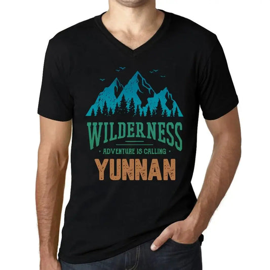 Men's Graphic T-Shirt V Neck Wilderness, Adventure Is Calling Yunnan Eco-Friendly Limited Edition Short Sleeve Tee-Shirt Vintage Birthday Gift Novelty