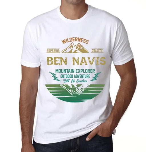 Men's Graphic T-Shirt Outdoor Adventure, Wilderness, Mountain Explorer Ben Navis Eco-Friendly Limited Edition Short Sleeve Tee-Shirt Vintage Birthday Gift Novelty