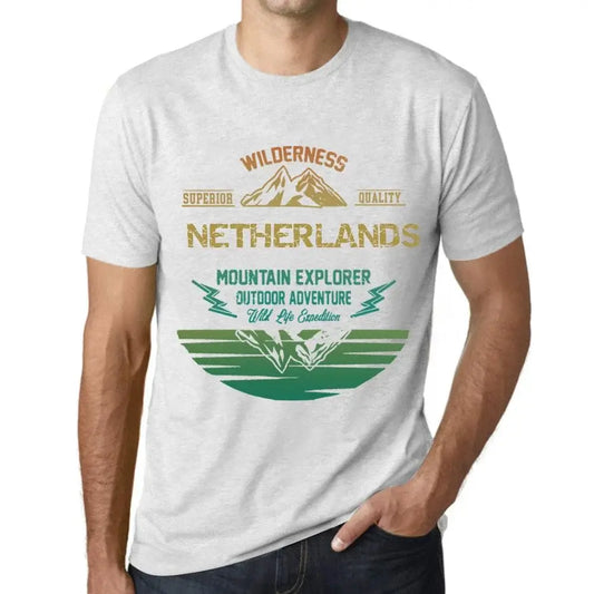 Men's Graphic T-Shirt Outdoor Adventure, Wilderness, Mountain Explorer Netherlands Eco-Friendly Limited Edition Short Sleeve Tee-Shirt Vintage Birthday Gift Novelty
