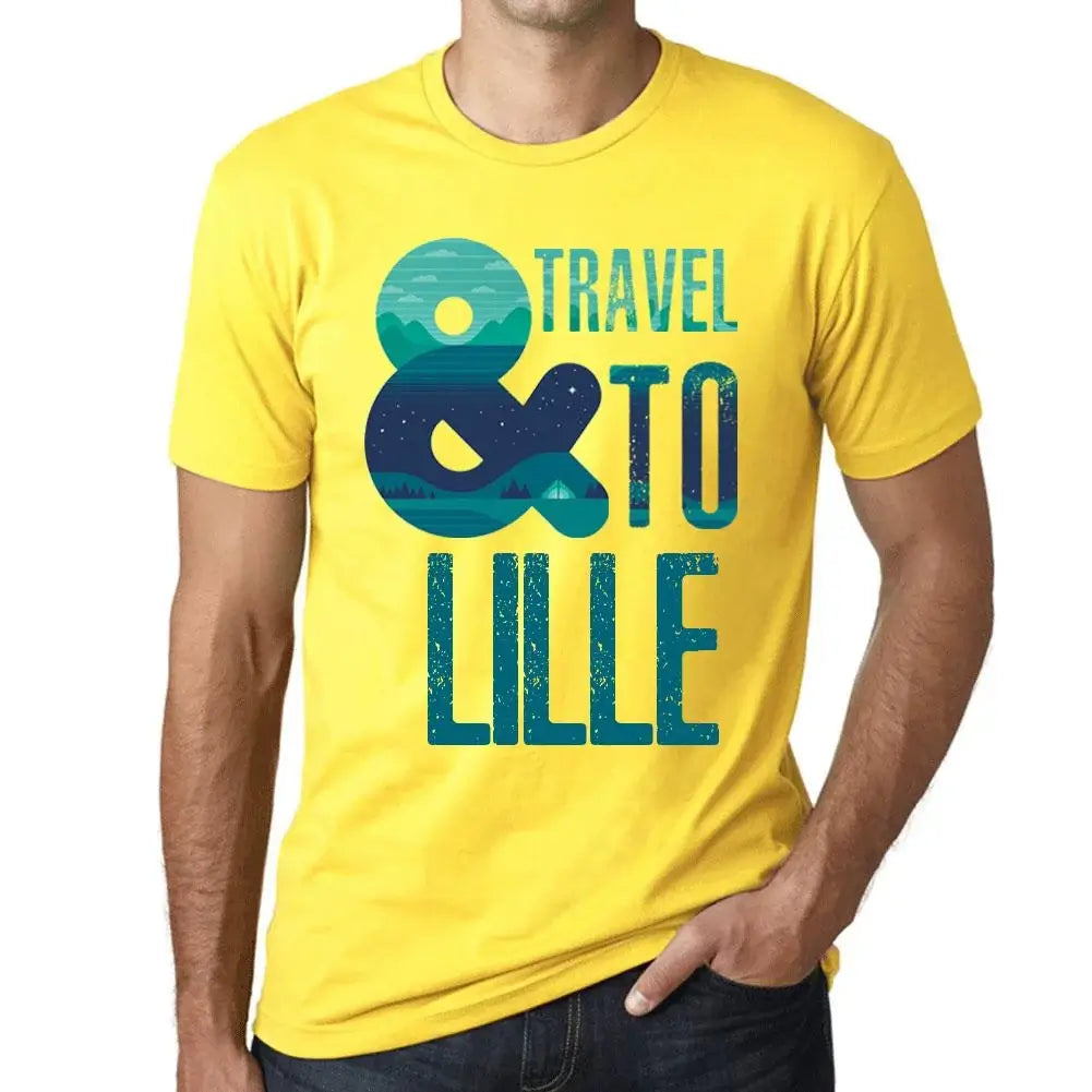 Men's Graphic T-Shirt And Travel To Lille Eco-Friendly Limited Edition Short Sleeve Tee-Shirt Vintage Birthday Gift Novelty