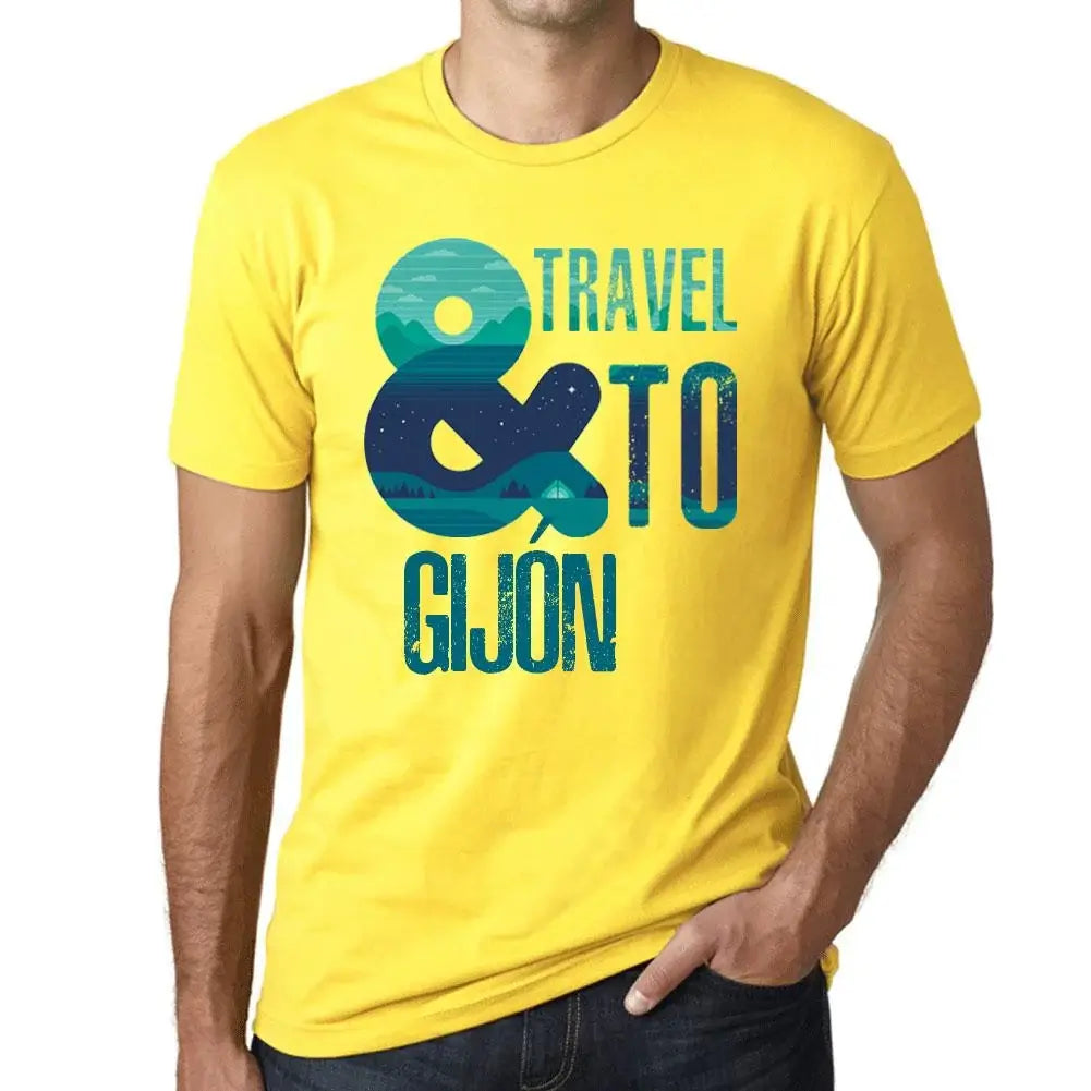 Men's Graphic T-Shirt And Travel To Gijón Eco-Friendly Limited Edition Short Sleeve Tee-Shirt Vintage Birthday Gift Novelty