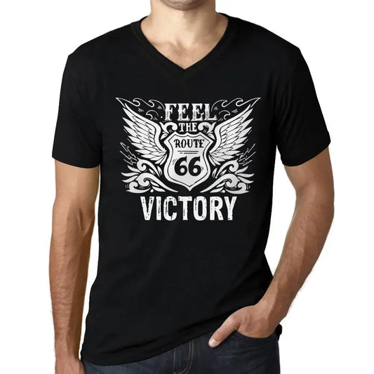 Men's Graphic T-Shirt V Neck Feel The Victory Eco-Friendly Limited Edition Short Sleeve Tee-Shirt Vintage Birthday Gift Novelty