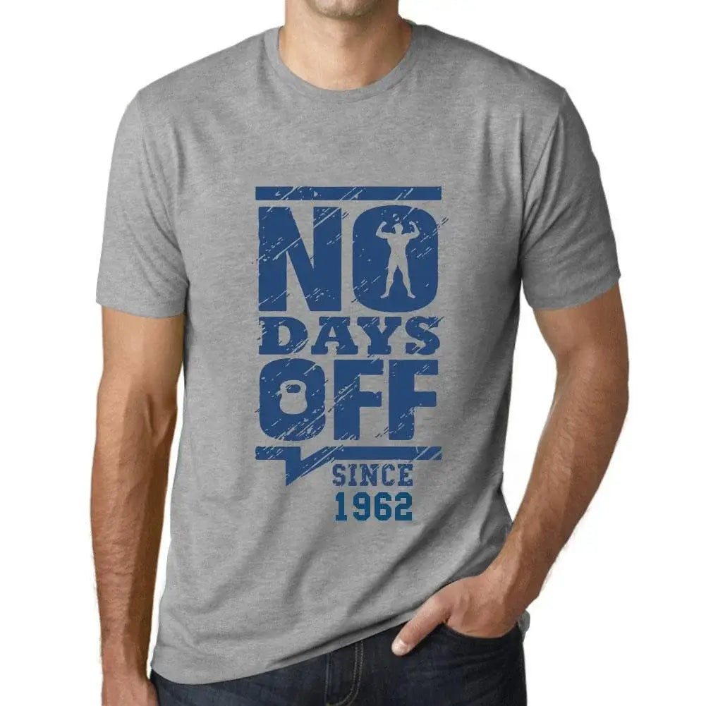 Men's Graphic T-Shirt No Days Off Since 1962 62nd Birthday Anniversary 62 Year Old Gift 1962 Vintage Eco-Friendly Short Sleeve Novelty Tee