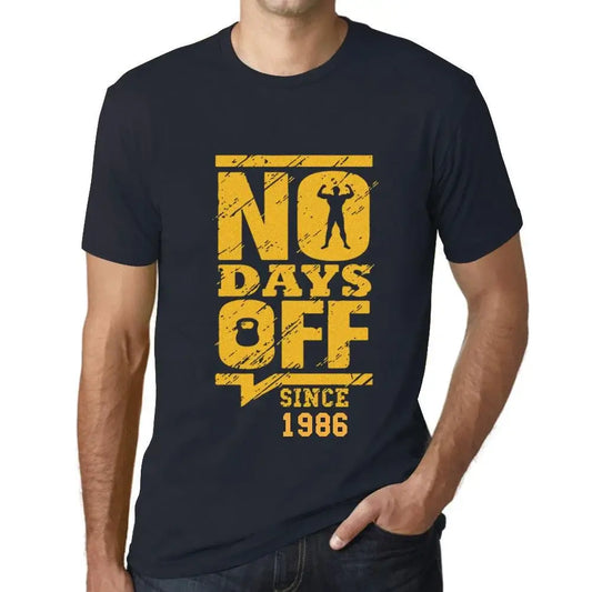 Men's Graphic T-Shirt No Days Off Since 1986 38th Birthday Anniversary 38 Year Old Gift 1986 Vintage Eco-Friendly Short Sleeve Novelty Tee