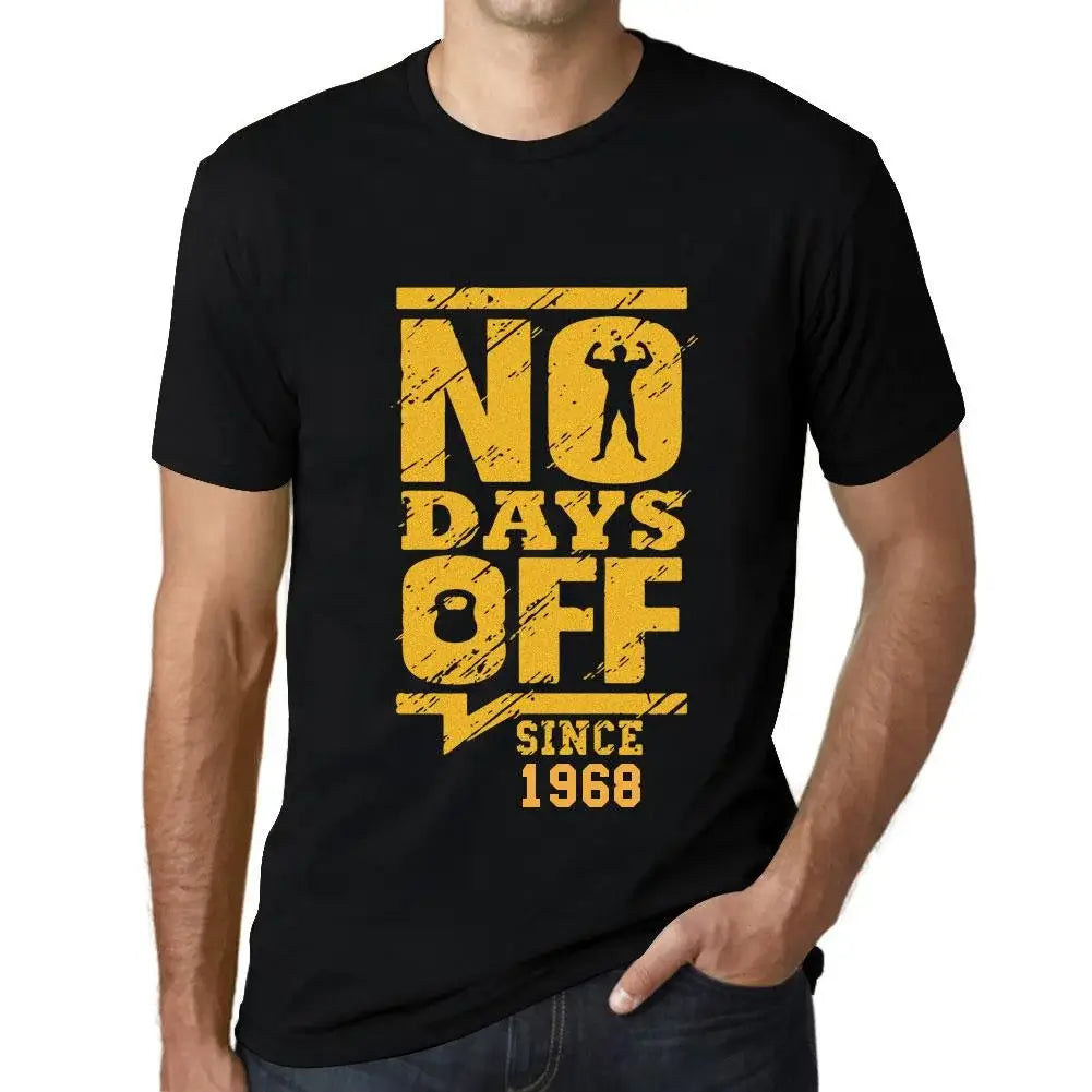 Men's Graphic T-Shirt No Days Off Since 1968 56th Birthday Anniversary 56 Year Old Gift 1968 Vintage Eco-Friendly Short Sleeve Novelty Tee