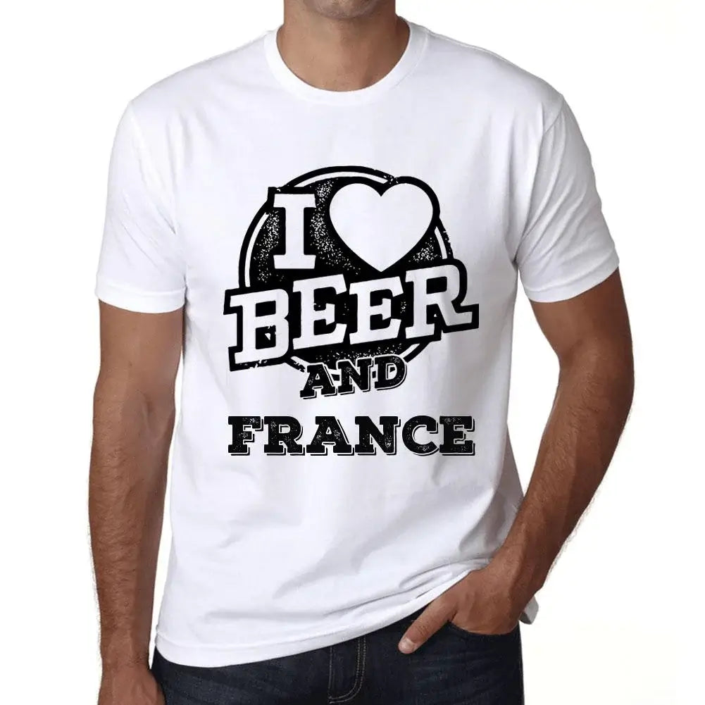 Men's Graphic T-Shirt I Love Beer And France Eco-Friendly Limited Edition Short Sleeve Tee-Shirt Vintage Birthday Gift Novelty