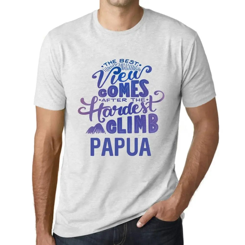 Men's Graphic T-Shirt The Best View Comes After Hardest Mountain Climb Papua Eco-Friendly Limited Edition Short Sleeve Tee-Shirt Vintage Birthday Gift Novelty