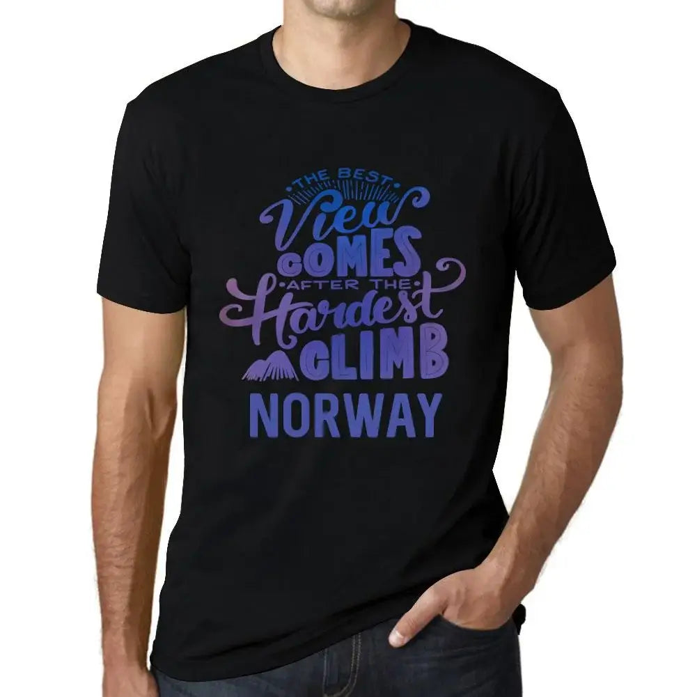 Men's Graphic T-Shirt The Best View Comes After Hardest Mountain Climb Norway Eco-Friendly Limited Edition Short Sleeve Tee-Shirt Vintage Birthday Gift Novelty