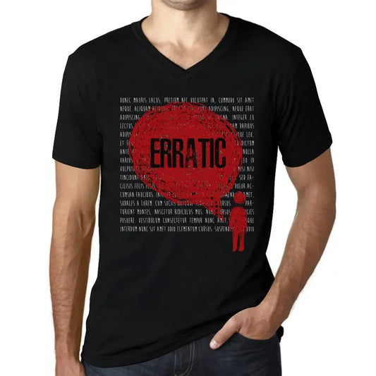 Men's Graphic T-Shirt V Neck Thoughts Erratic Eco-Friendly Limited Edition Short Sleeve Tee-Shirt Vintage Birthday Gift Novelty